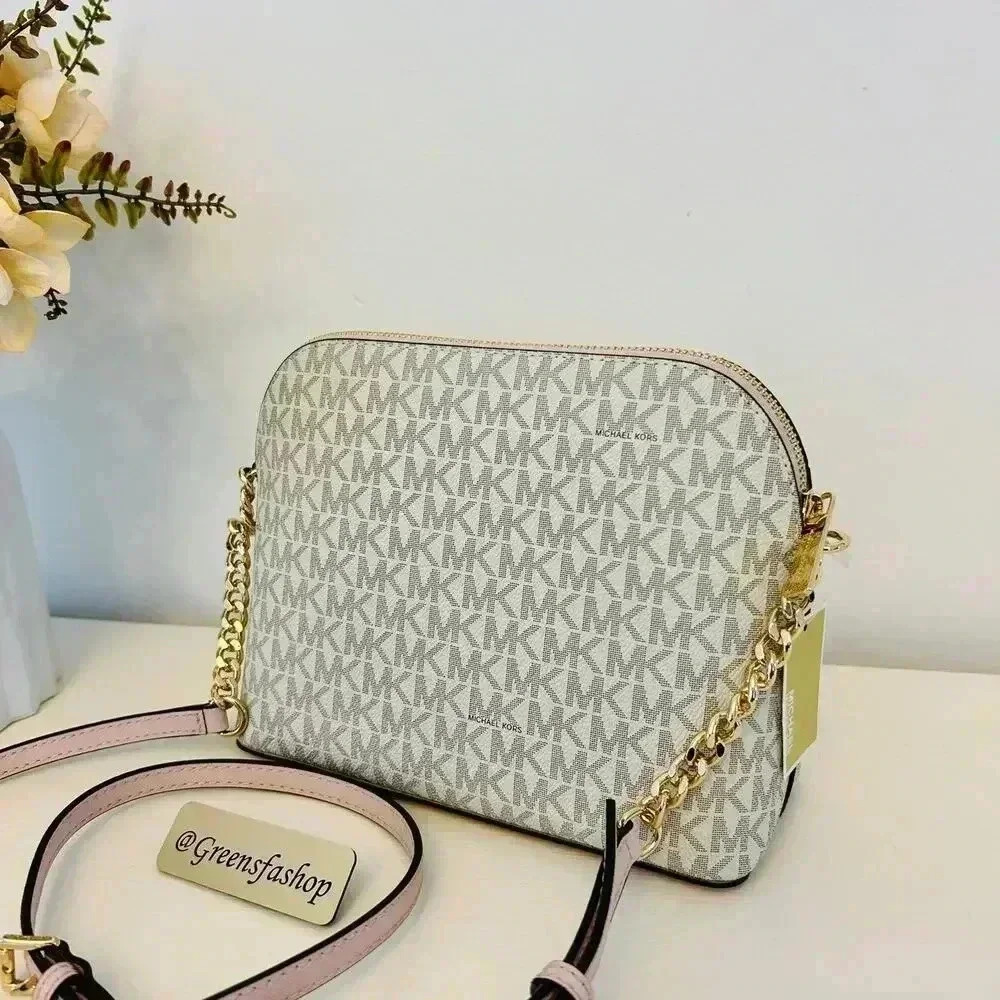 Michael Kors Jet Set Travel Medium Logo Dome Crossbody Bag MK - Picture 4 of 9